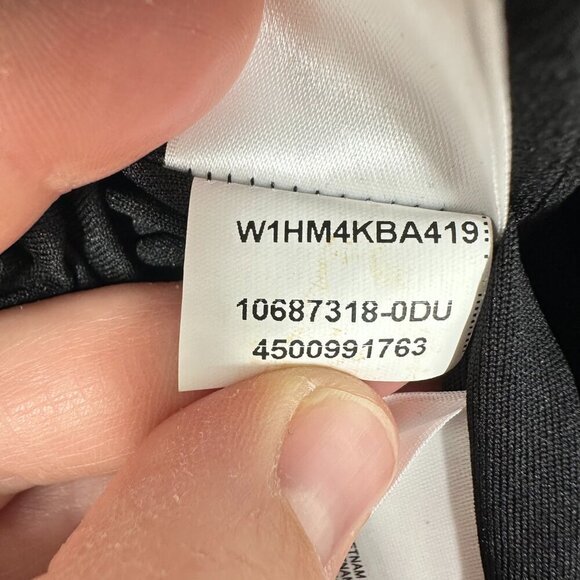 Jones Studio Size 16 Black Boatneck Dress Pink Embroidered Floral Scalloped Hem - Picture 4 of 11